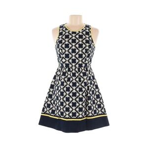 Crown & Ivy Navy and Cream Patterned Mini Dress